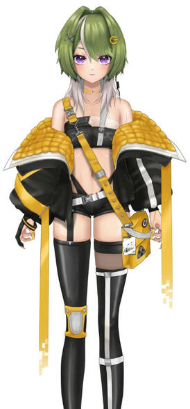 Tomboy hacker vtuber, design, art + rig